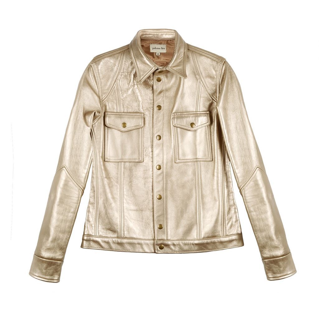 Men's Gold Leather Jacket Small Paloma Lira