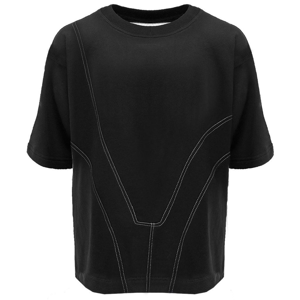 Baroque Stitched Men's Black T-Shirt Small Hamza