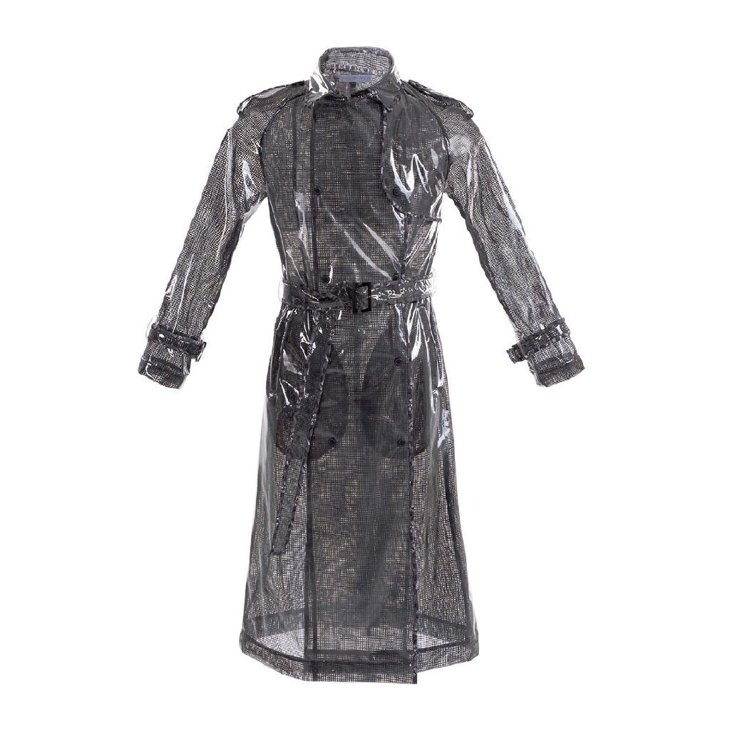 Black Men Designer Transparent Raincoat - Manhattan - Noir Extra Small Yvette LIBBY N'guyen Paris