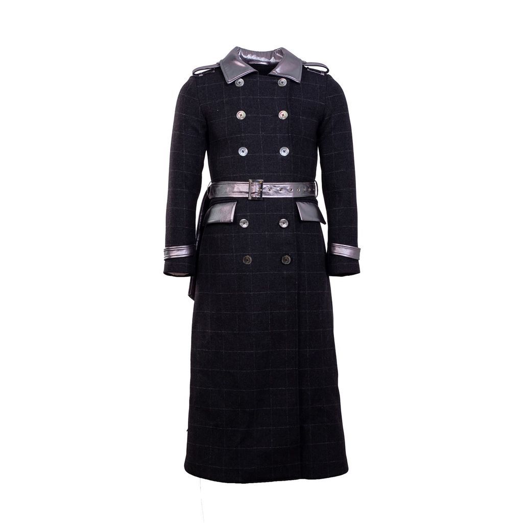 Black Men - Trench Coat - Premium Felt Cotton - Michael Corleone - Dark Charcoal In Contemporary Style Extra Small Yvette LIBBY N'guyen Paris