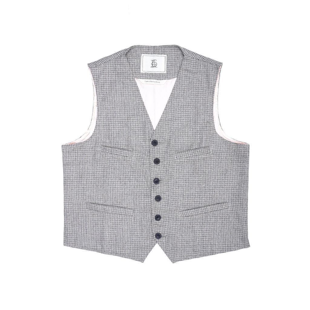 Cobbler Men's Waistcoat - Biscuit Knitted Grey Tweed Small LaneFortyfive