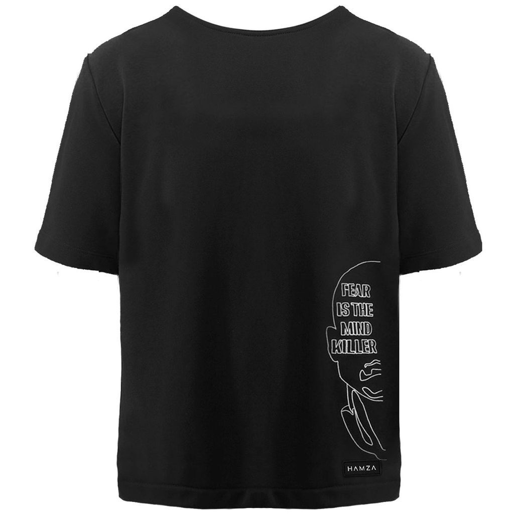 Dune Embroidered Men's Black T-Shirt Small Hamza