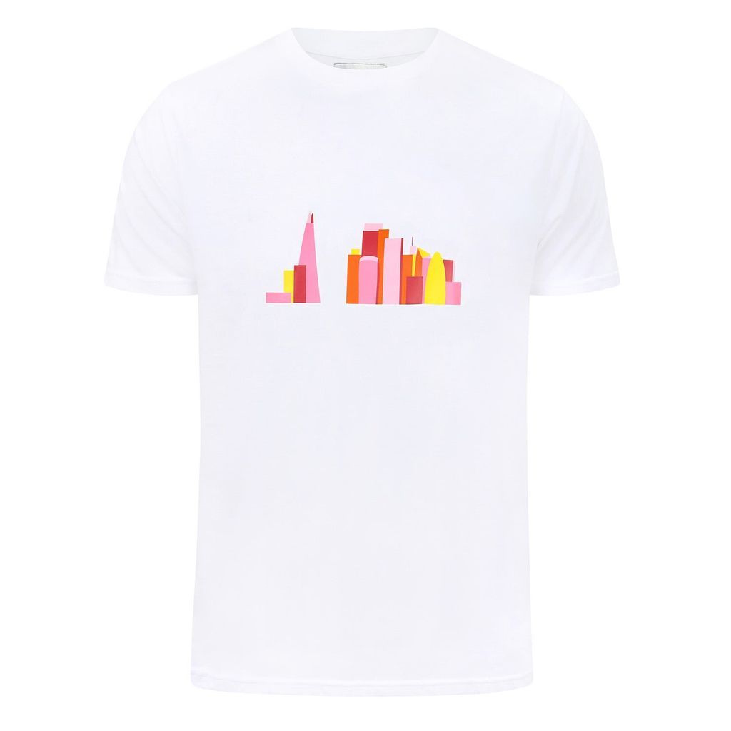 London Skyline Mens Organic Cotton T-Shirt In White Small blonde gone rogue