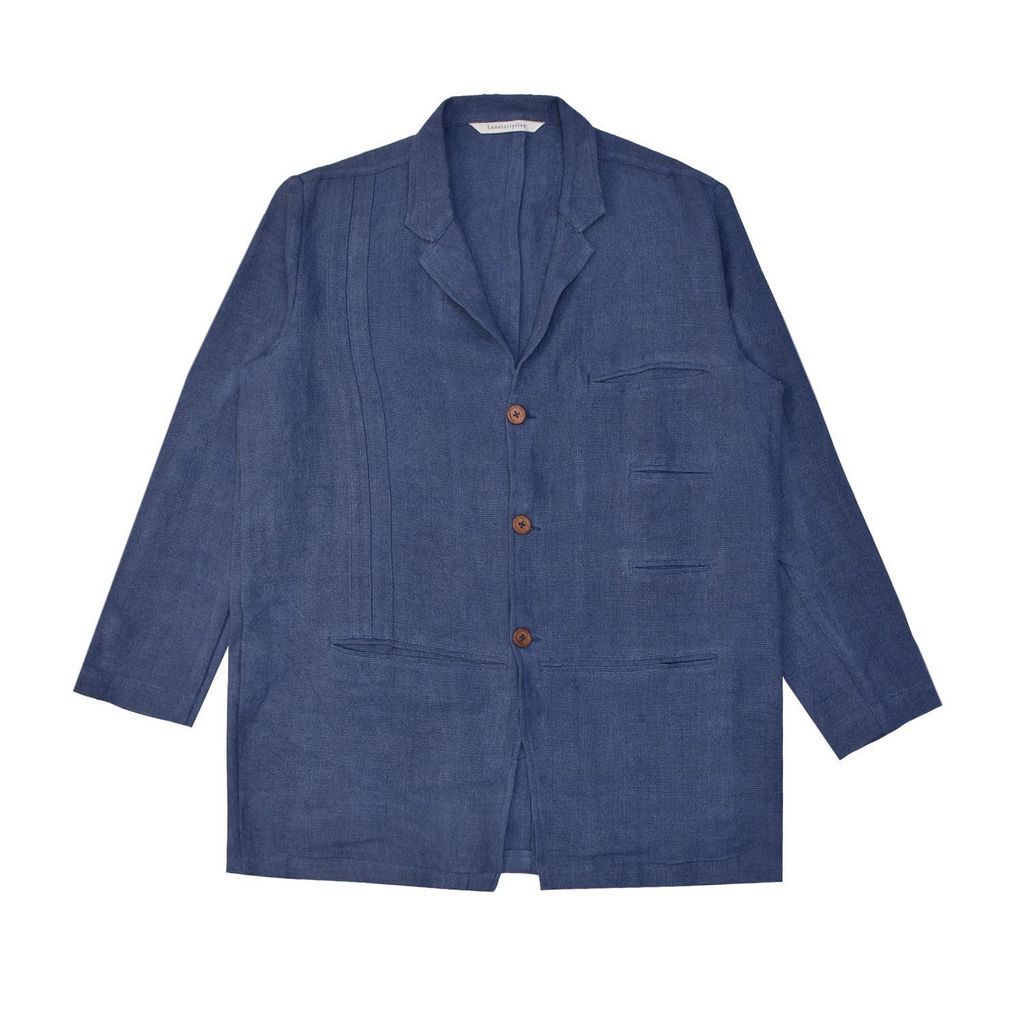 M511 Men's Linen Jacket - Blue Linen Small LaneFortyfive