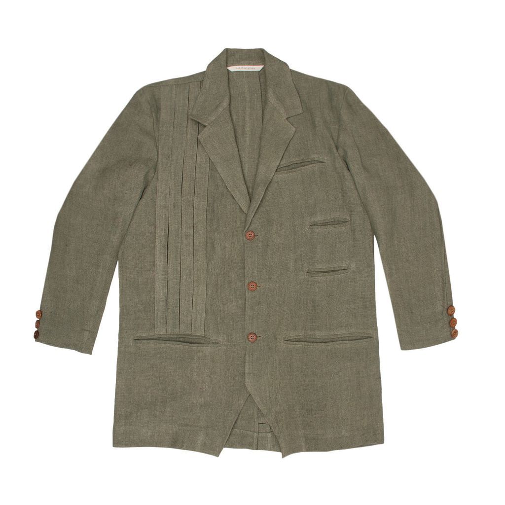 M511 Men's Linen Jacket - Olive Green Linen Small LaneFortyfive