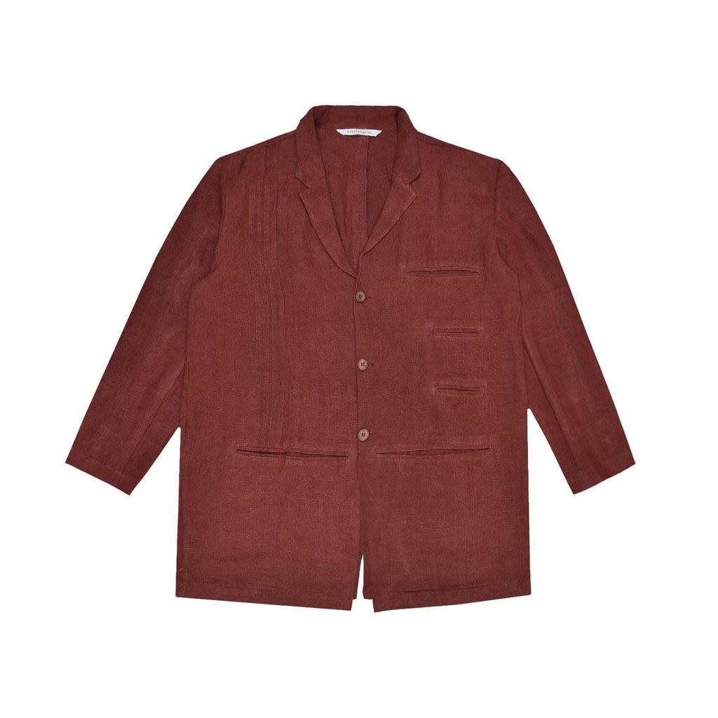 M511 Men's Linen Jacket - Rust Red Linen Small LaneFortyfive