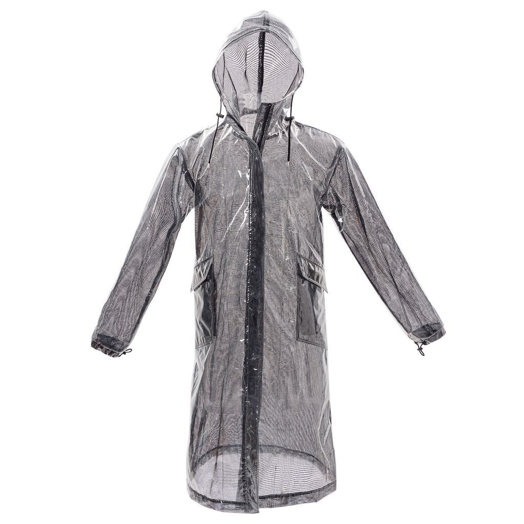 Men - Fashion Rain Coat With Hood - Transparent Black- Para Umbrella Blacky Extra Small Yvette LIBBY N'guyen Paris