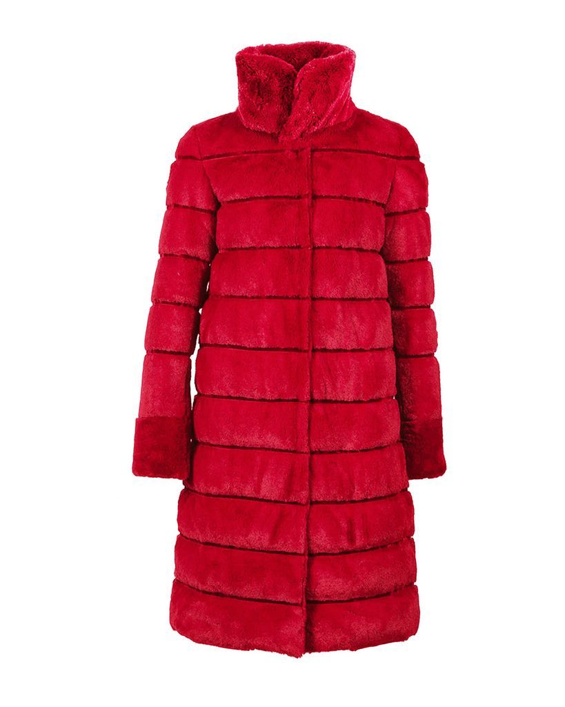Men - Fashion Trench Coat - Light Faux Fur - Pear Red - Palais Royal Extra Small Yvette LIBBY N'guyen Paris