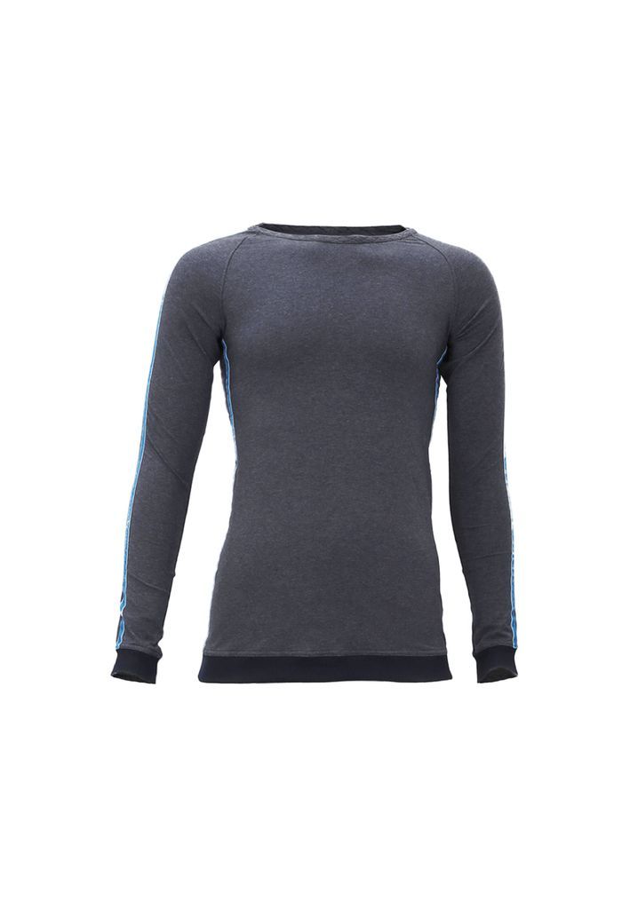 Men Long Sleeve Cotton Mélange T-Shirt - Yvette Cool Mt1 - Blue Small Yvette LIBBY N'guyen Paris