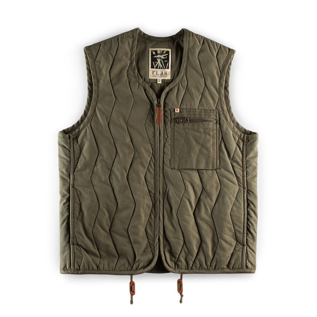 Men's &Sons Flak Quilted Gilet Green Small &SONS Trading Co