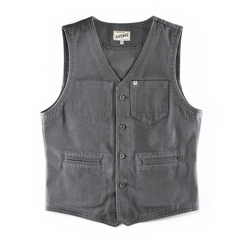 Men's &Sons Grey Lincoln Waistcoat Vest Small &SONS Trading Co
