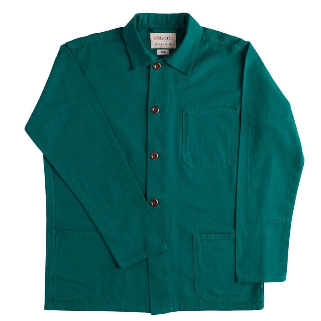 Men's 3001 Buttoned Overshirt - Foam Green Extra Small Uskees
