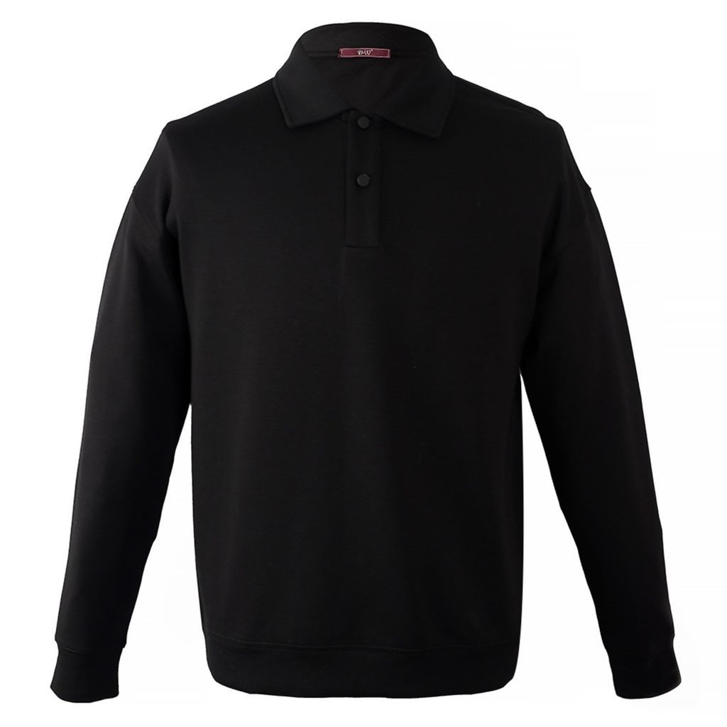 Men's Alexander Polo Sweat Shirt - Black Medium DAVID WEJ
