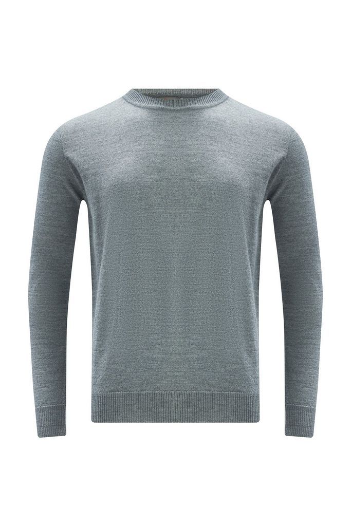 Men's Basic Crew Neck Knitwear Pullover - Grey Small Peraluna