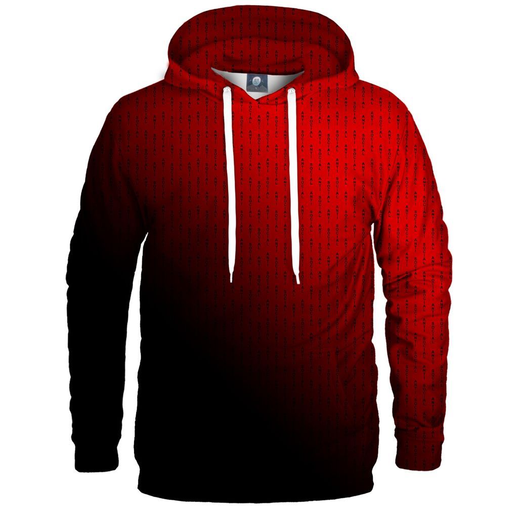 Men's Black / Red Anti-Social Bloodshot Hoodie Extra Small Aloha From Deer