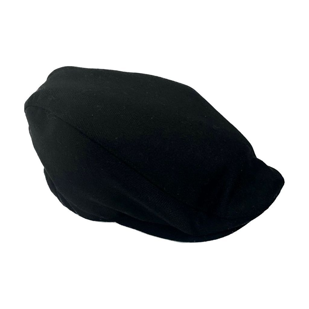 Men's Black Cashmere Flat Cap Large Kinalba
