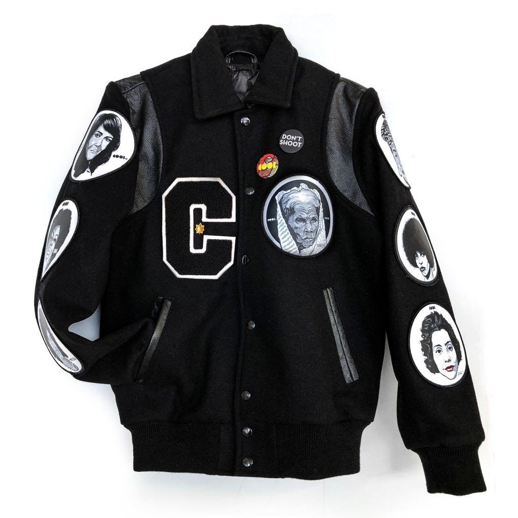 Men's Black Icons Varsity Jacket Small COOL CREATIVE
