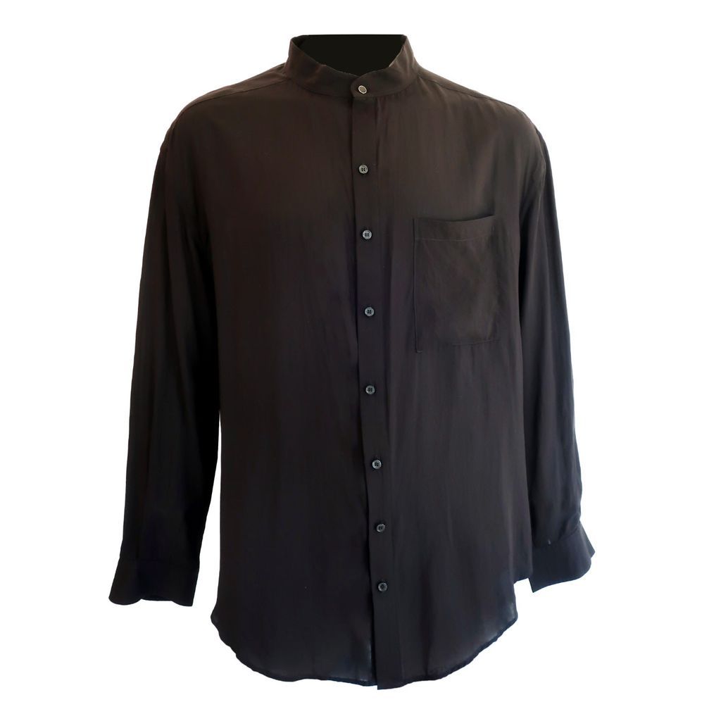 Men's Black Tencel Buttondown Shirt L/Xl hols. e