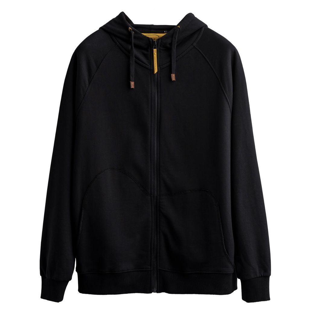 Men's Black Unisex Design Zip Hoodie Sweatshirt - Zipper - Tar Extra Small KAFT