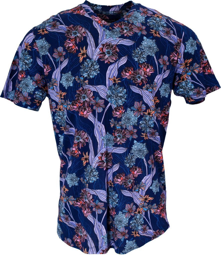 Men's Blue / Yellow / Orange Maze Ocean Floral Shirt - Blue Small Lords of Harlech