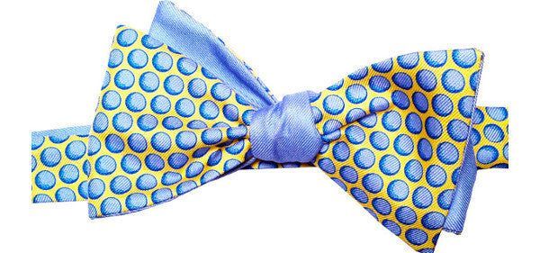 Men's Blue Balls Reversible Bow Tie One Size Lazyjack Press