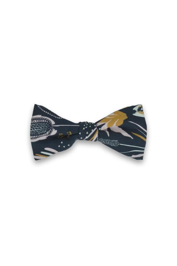 Men's Blue Bow Tie - Coastal Flora One Size Peggy and Finn