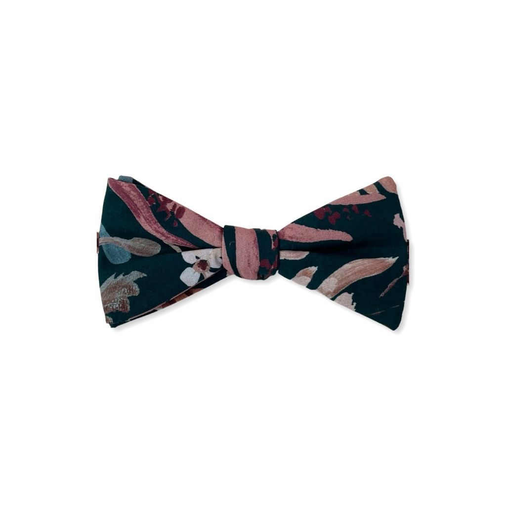 Men's Blue Bow Tie - Teal Blooms One Size Peggy and Finn