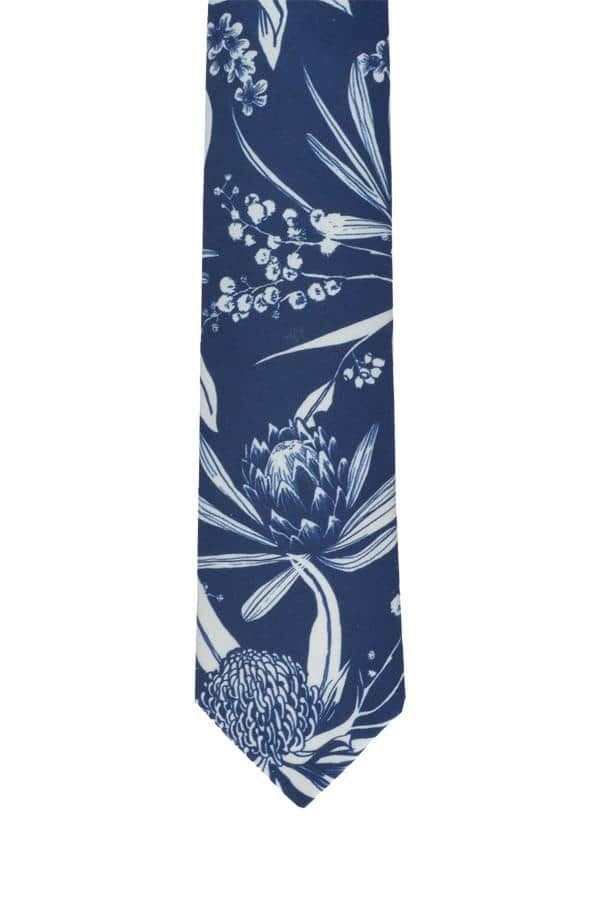 Men's Blue Cotton Tie - Natives One Size Peggy and Finn