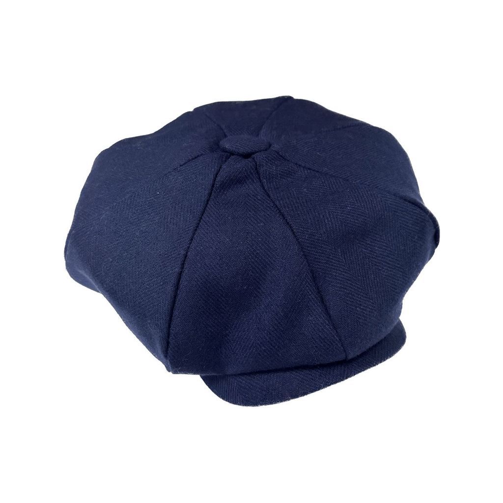 Men's Blue Navy Cashmere Baker Boy Cap Large Kinalba