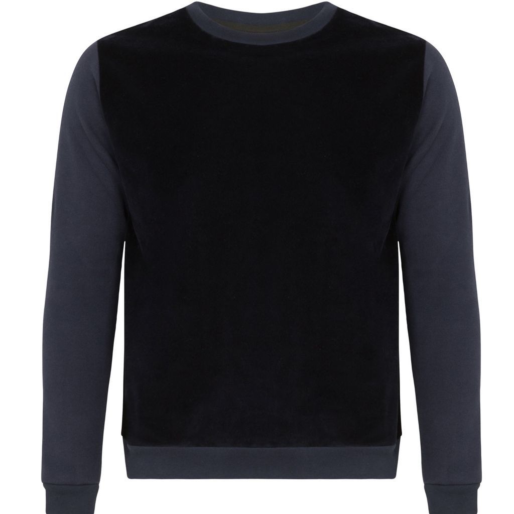 Men's Blue Navy Cotton Cashmere Sweater Small Tress Clothing