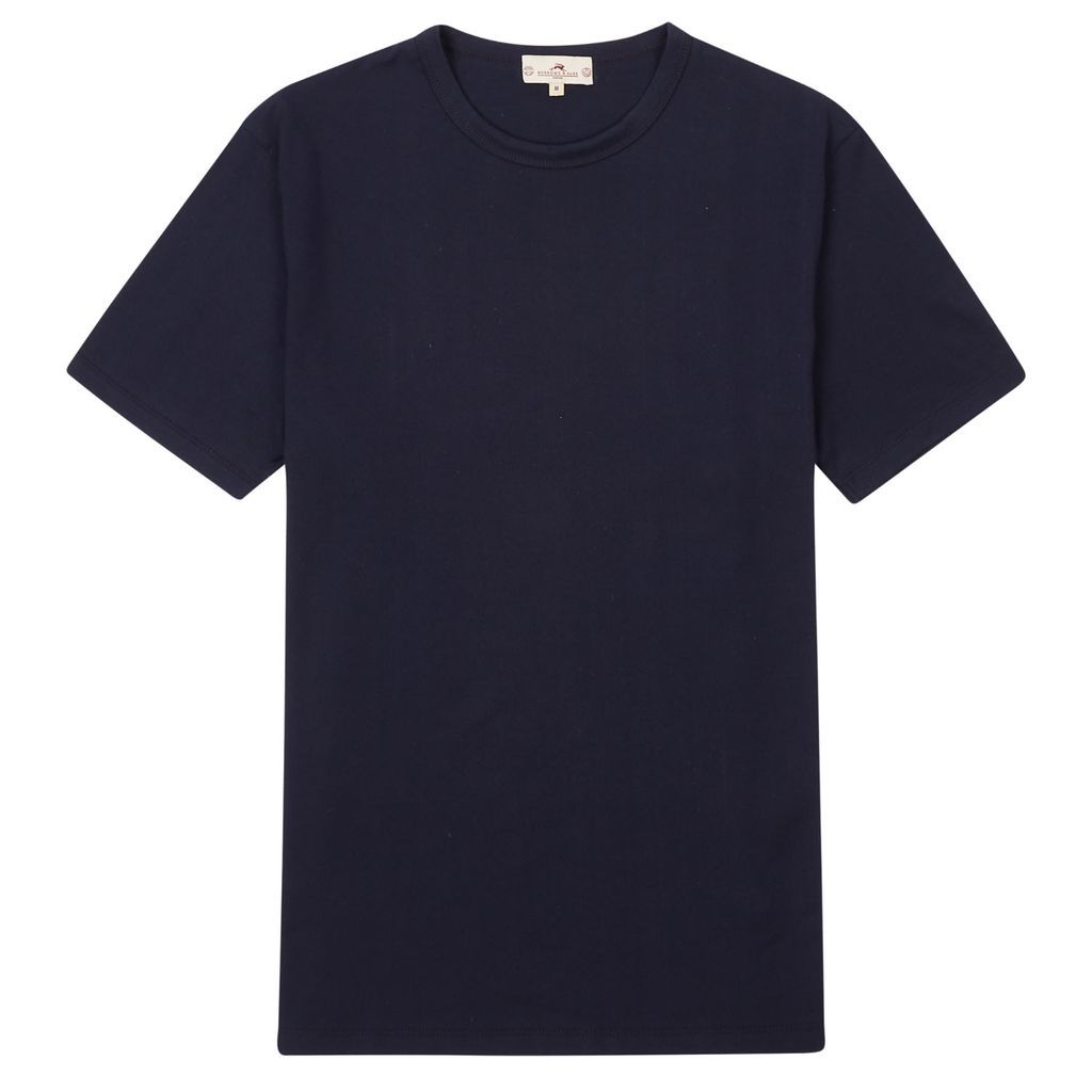 Men's Blue Regular T-Shirt - Navy Small Burrows & Hare