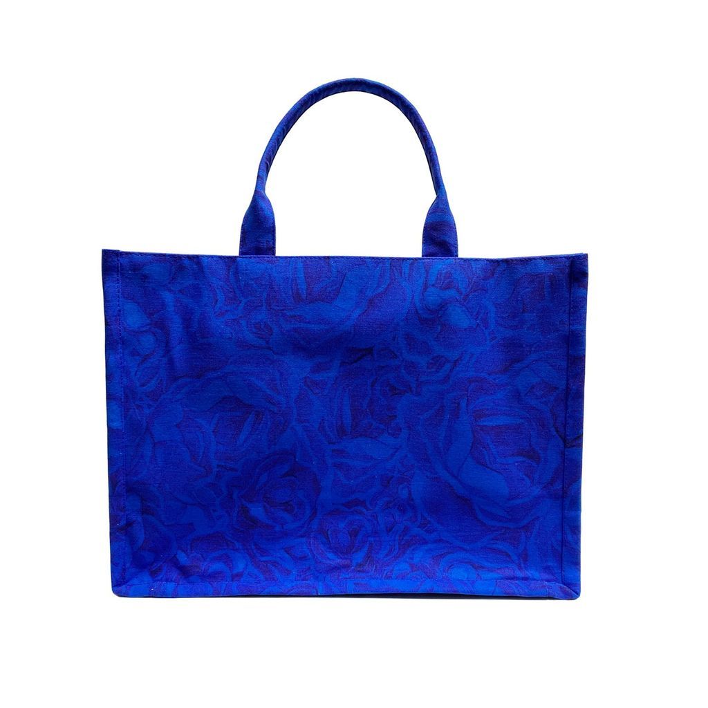Men's Blue Rose Print Tote Bag Subin Hahn