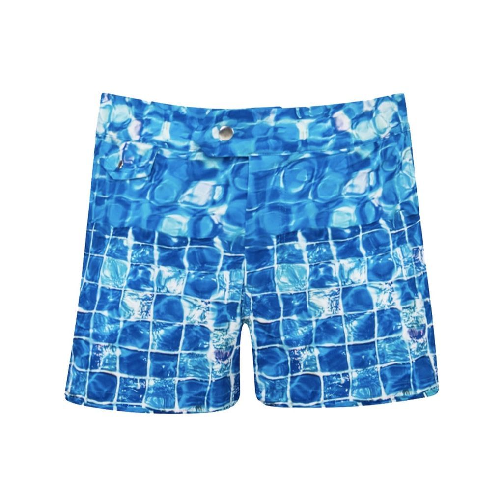 Men's Blue Villefranche Sirène Pool Tile Shorts - Repreve 3Xs/Xxs Bukawaswim