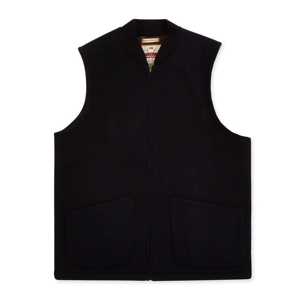 Men's Blue Wool Gilet - Navy Small Burrows & Hare