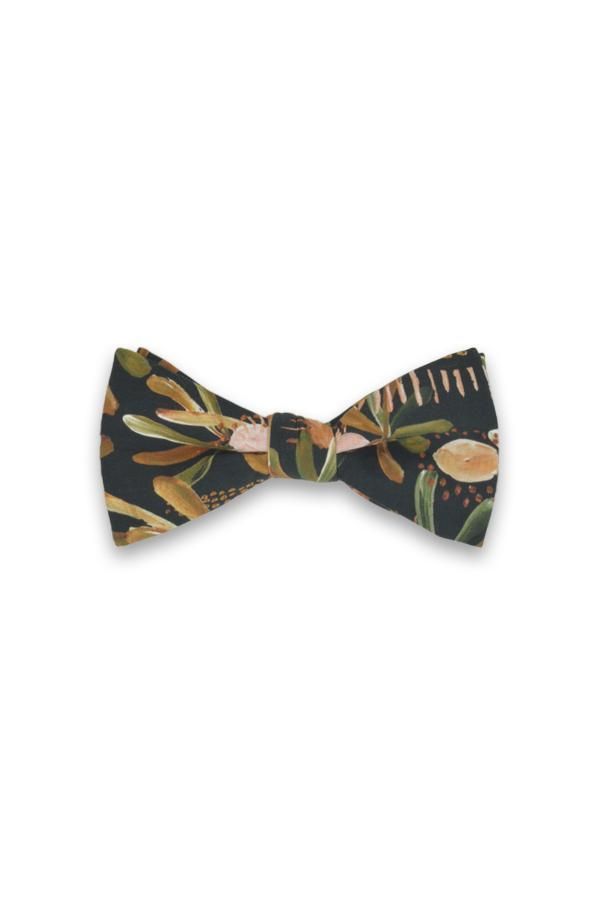 Men's Bow Tie - Grass Tree Black One Size Peggy and Finn