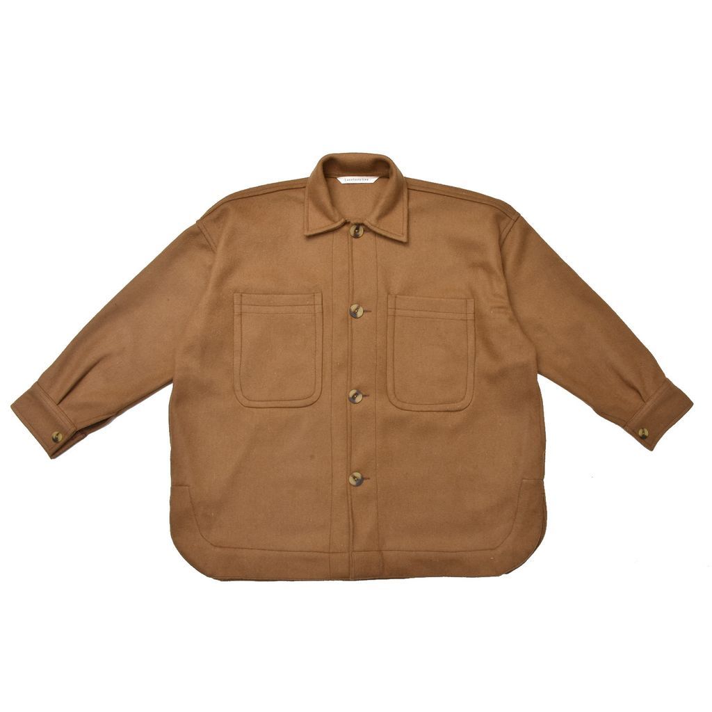 Men's Brown Cj01 Oversized Shirt-Jacket Small LaneFortyfive