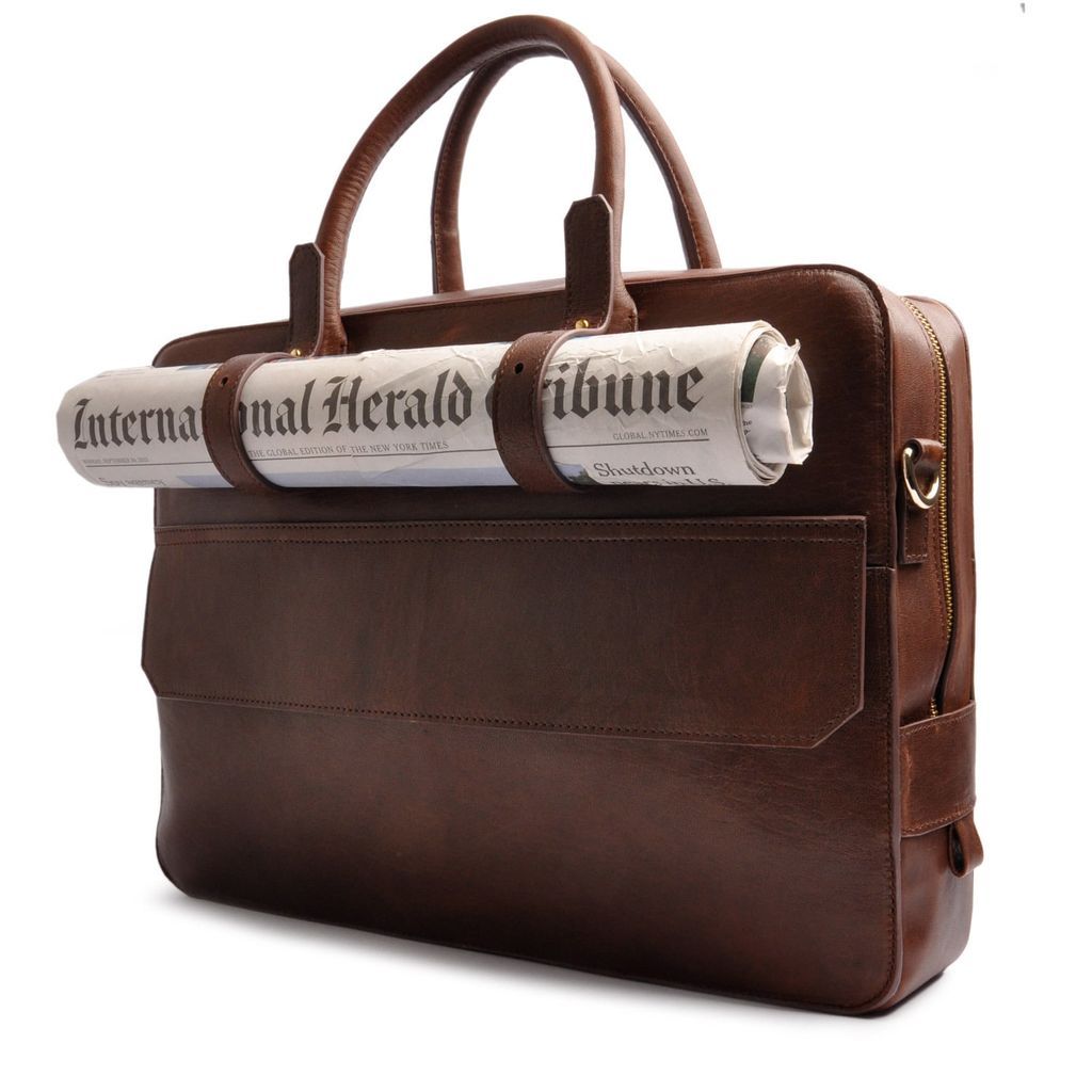 Men's Brown Messenger In Brandy OSTWALD Finest Couture Bags