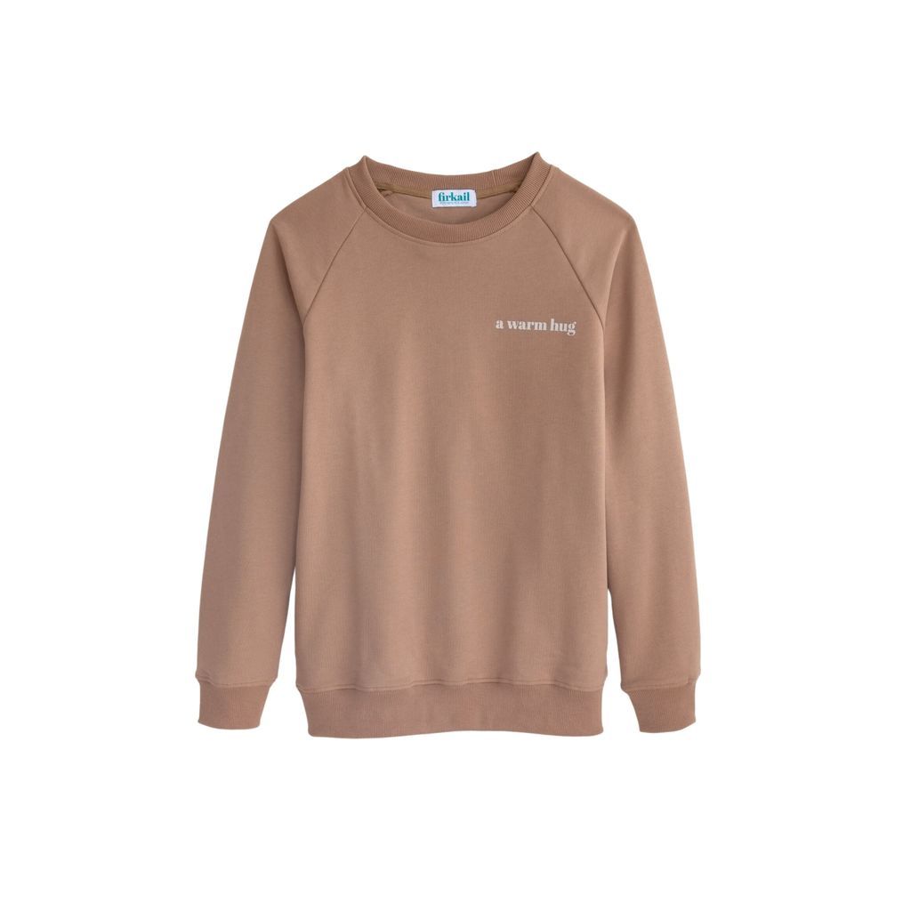 Men's Brown Raglan Sweater 60/40 -Tan - A Warm Hug Small Firkail