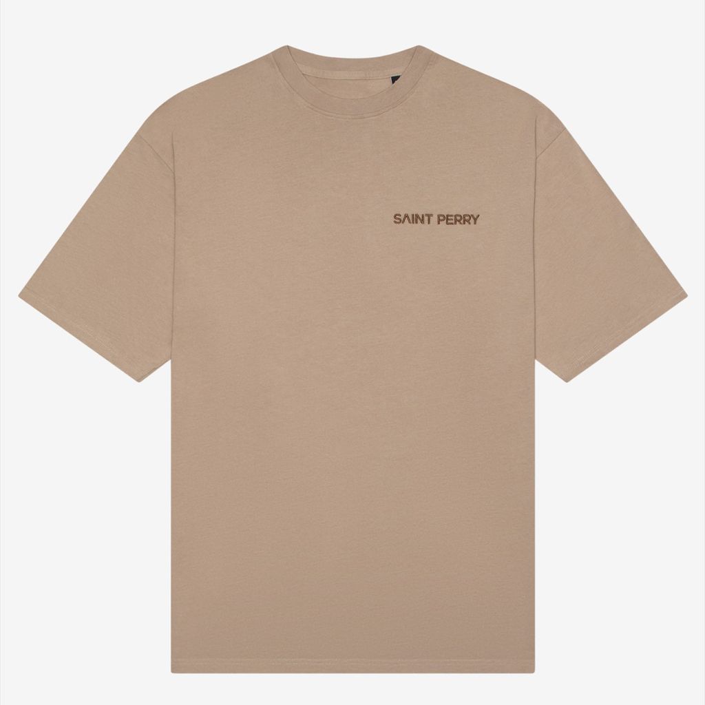 Men's Brown T-Shirt Sp Elevated Essential Sp4 - Taupe Extra Small SAINT PERRY