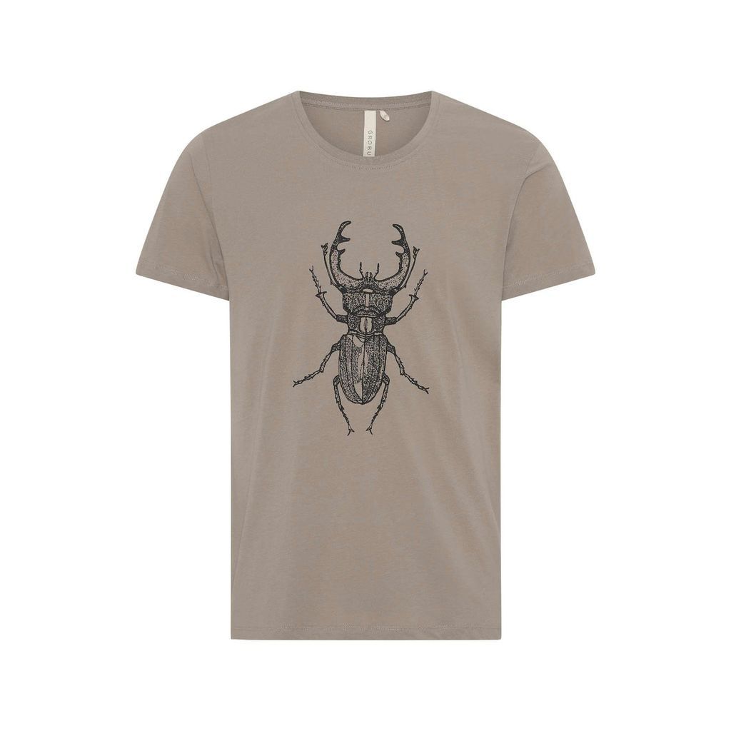 Men's Brown The Organic T-Shirt Manfred - Clay Stag Beetle Small GROBUND