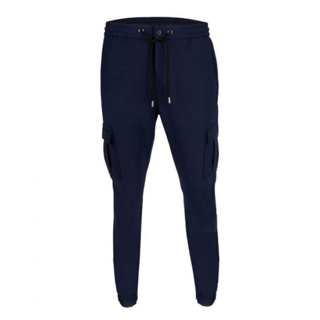 Men's Drawstring Trousers With Cargo Pockets - Navy 32