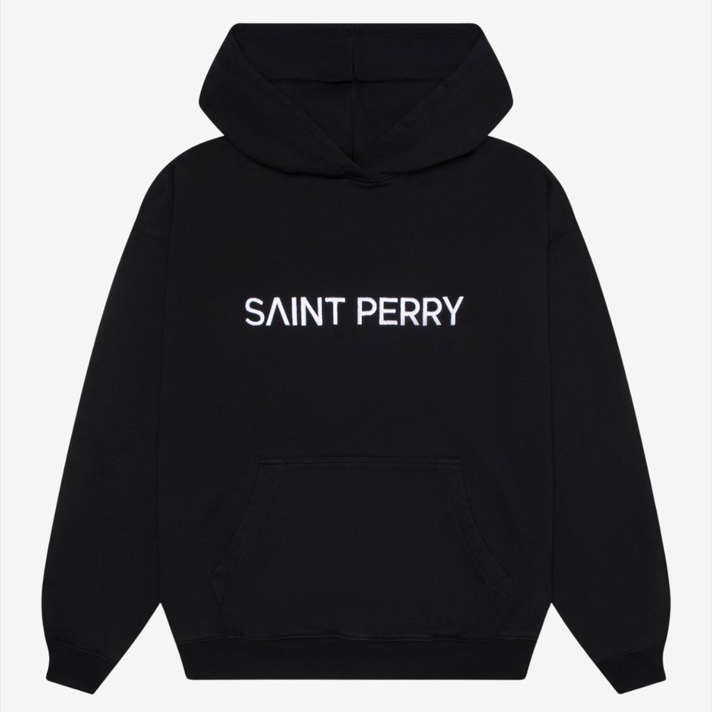 Men's Exclusive Saint Perry Embroidery Hoodie Black S