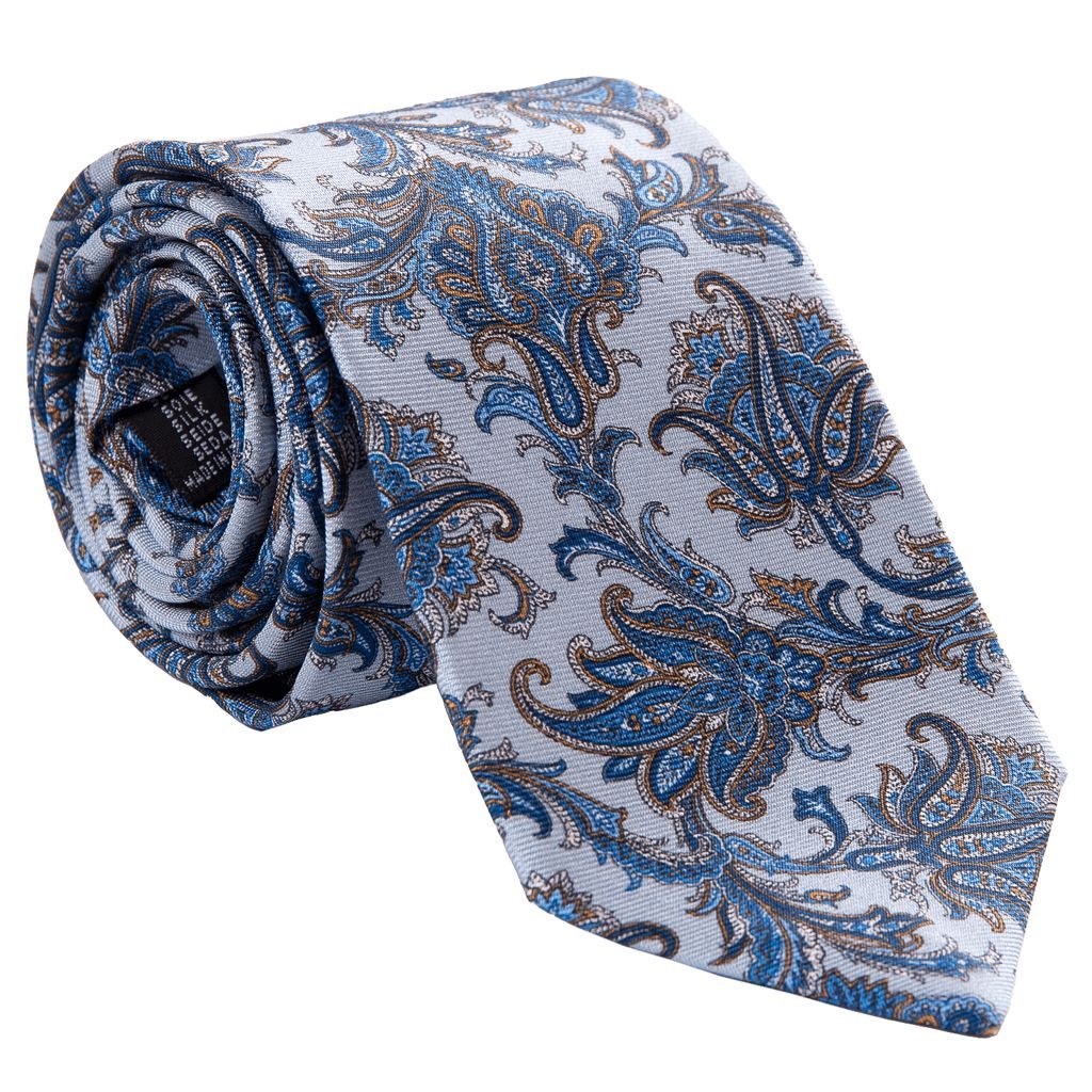 Men's Firenze - Printed Silk Tie - Blue Xl One Size Elizabetta