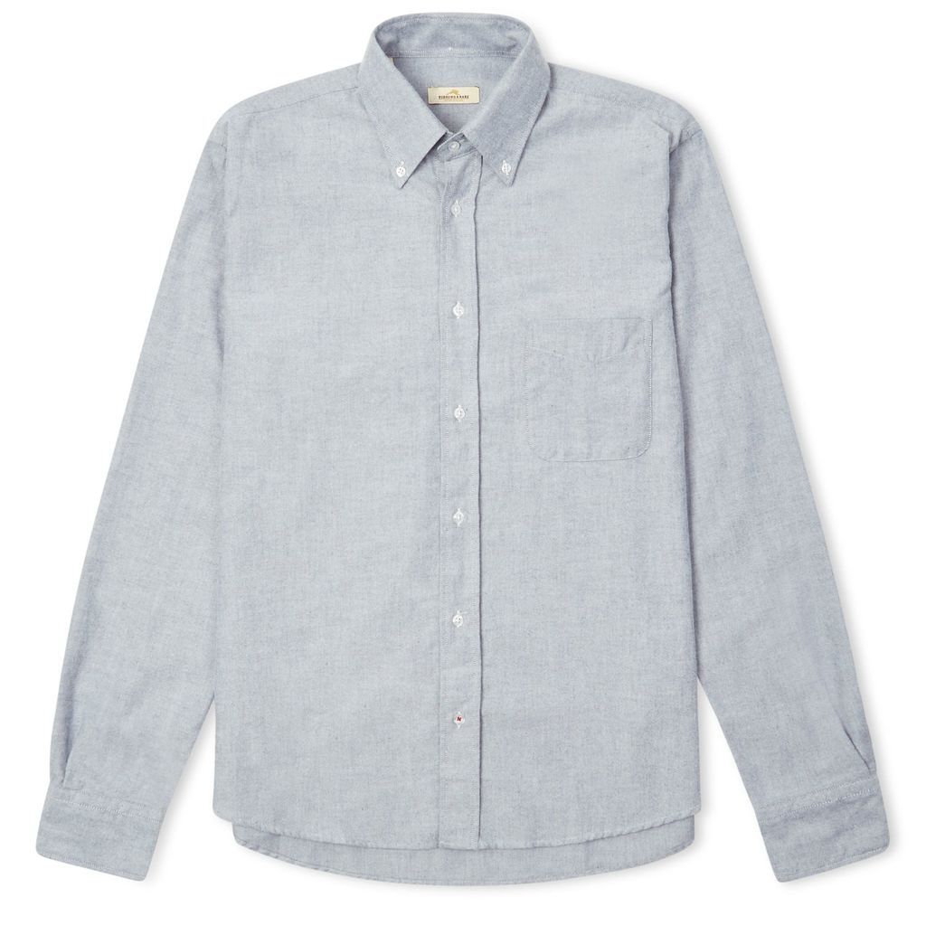 Men's Flannel Button-Down Shirt - Grey Extra Large Burrows & Hare