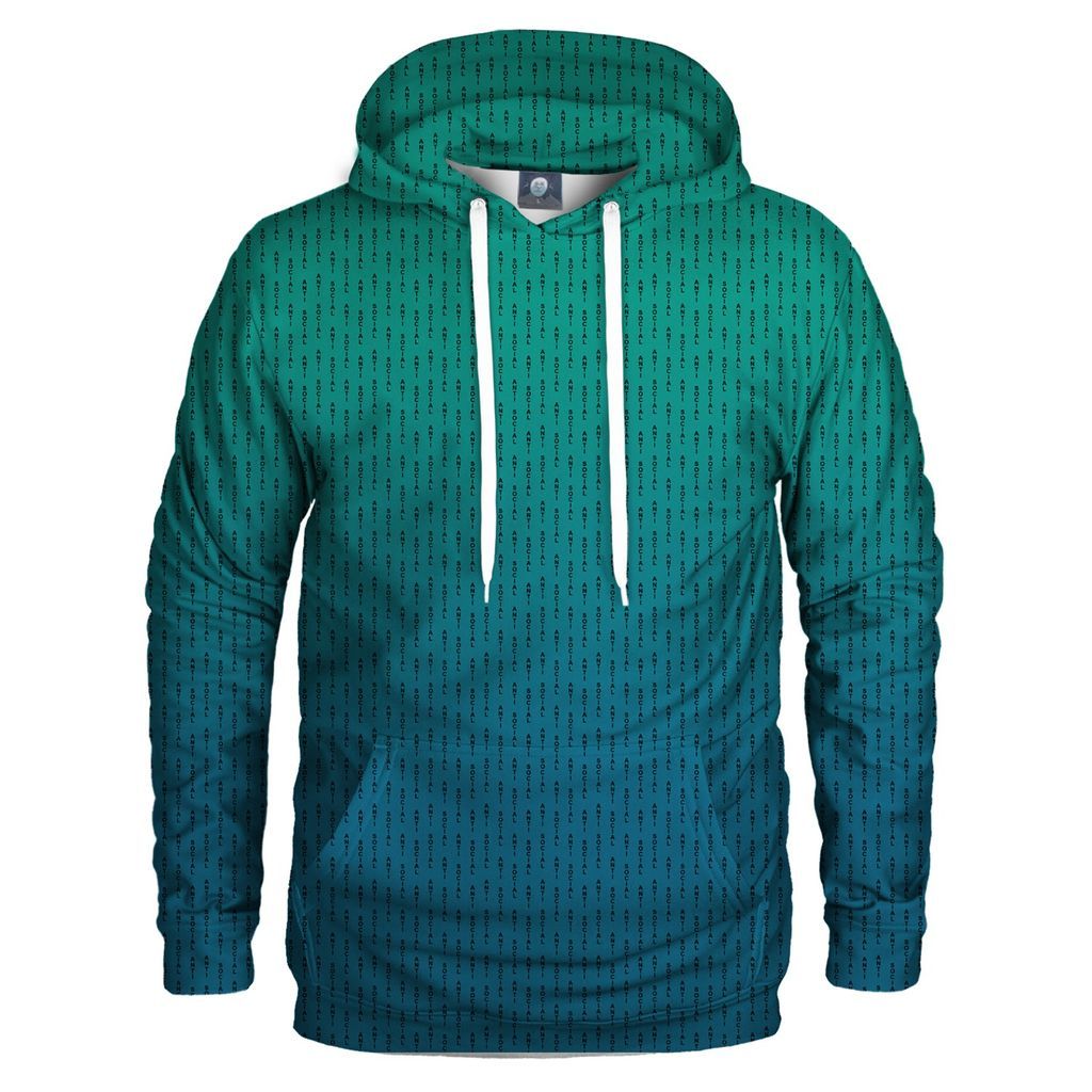 Men's Green / Blue Phthalo Anti-Social Hoodie Extra Small Aloha From Deer