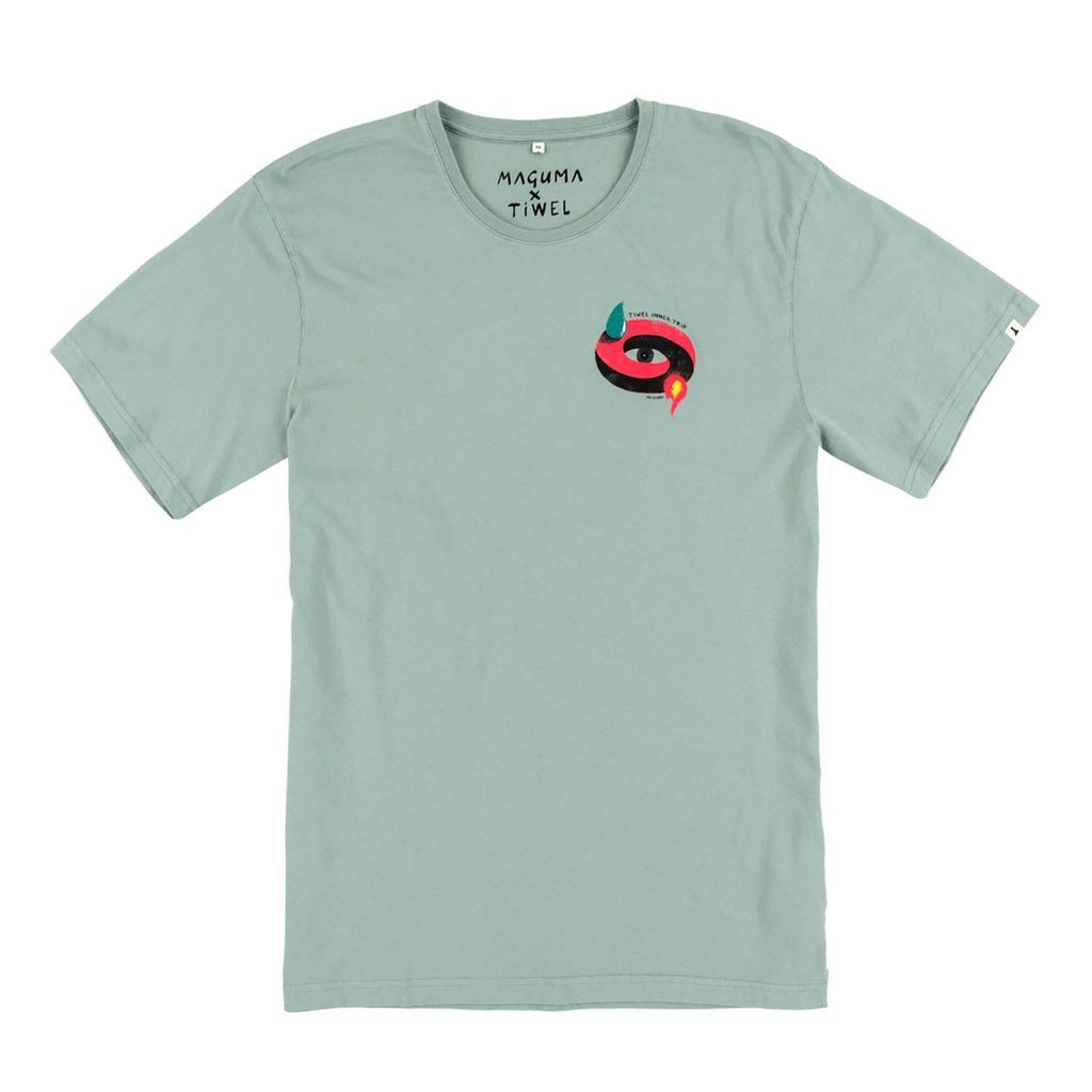 Men's Green Magu-Eye T-Shirt By Maguma Small TIWEL
