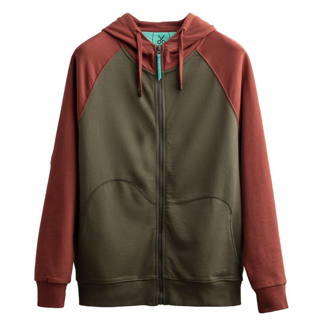Men's Green Unisex Design Zipper Hoodie Sweatshirt - Kleuzip - Jungle Extra Small KAFT
