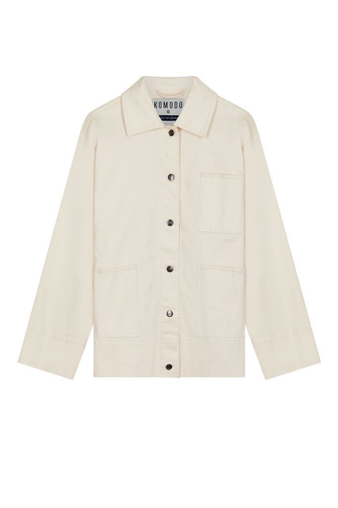 Men's Larry Organic Cotton Jacket Off White Medium KOMODO