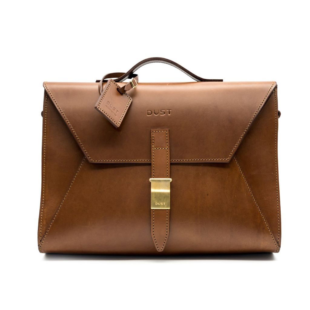 Men's Leather Briefcase Cuoio Brown THE DUST COMPANY
