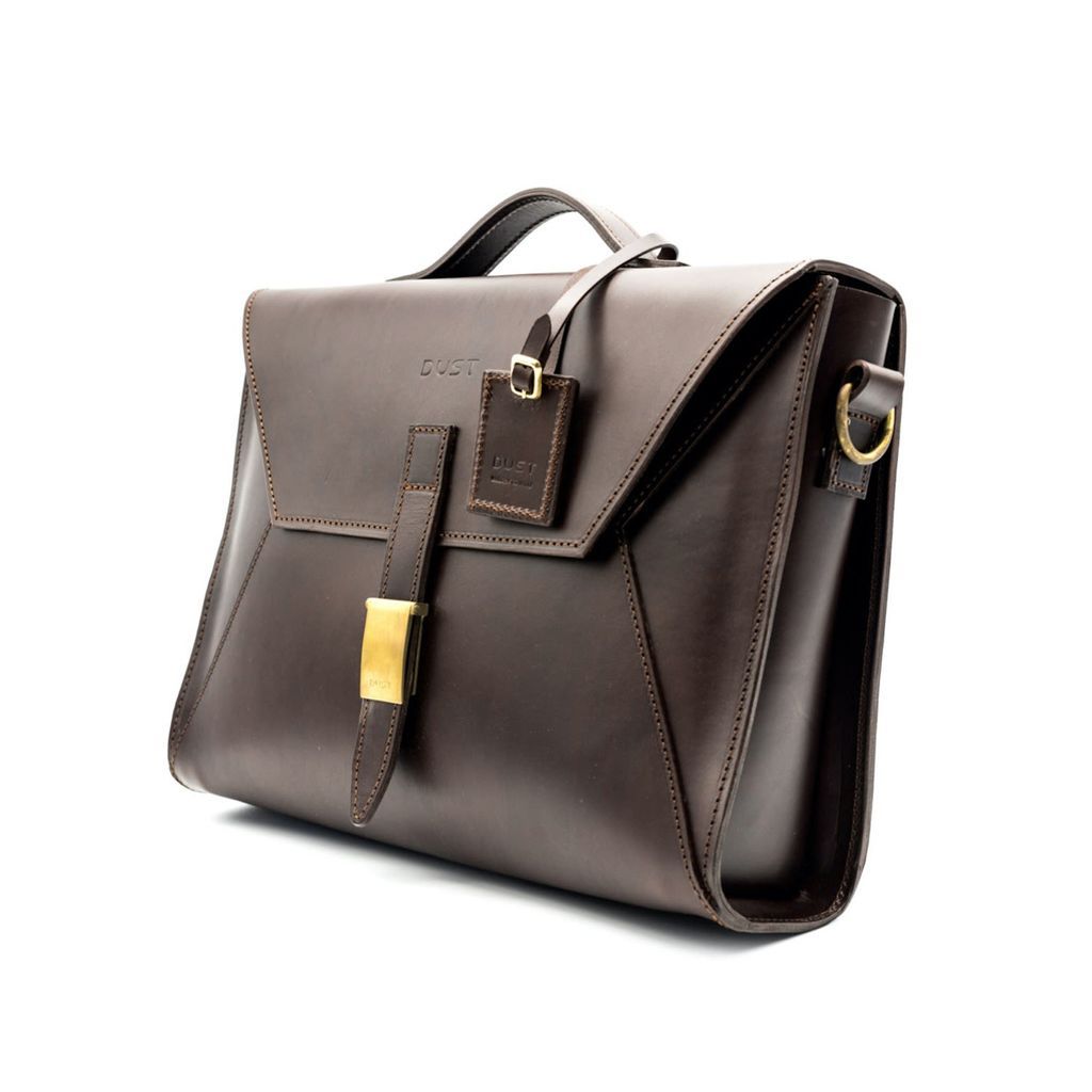 Men's Leather Briefcase Cuoio Havana THE DUST COMPANY